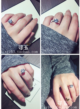 钻石切工进口纯银白金三克拉两一