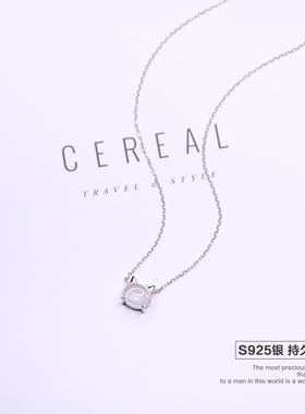 纯银玫瑰金百搭吊坠饰品锁骨链