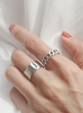 纯银戒指简约百搭光面礼物