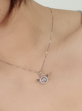 镶嵌莫桑石锁骨链礼物送女朋友