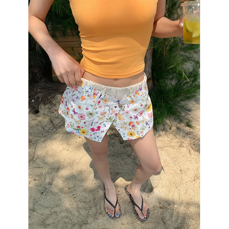 NECOYEP 美式复古辣妹彩色小碎花裙裤女夏季设计感一片式A字短裙,淘宝优惠券,粉丝福利购,淘宝优惠卷