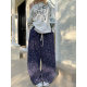 NECOYEP American lazy style floral all-over printed wide-leg pants for men and women high-waisted loose straight ins casual pants