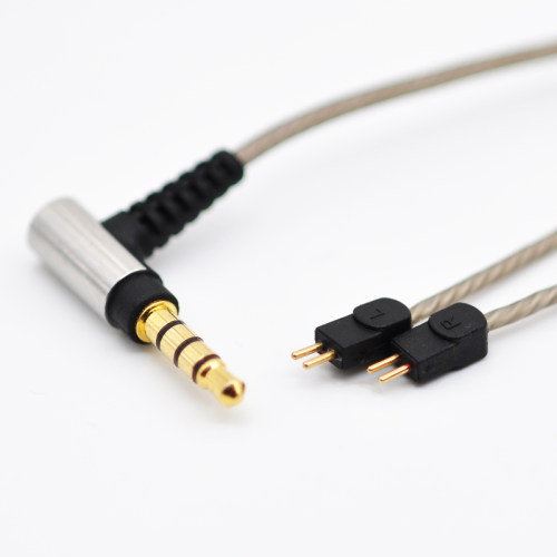 Earmax 0.78mm插针TFZ 威士顿W4R UM3X 1964线控带麦镀银耳机线 - 图0