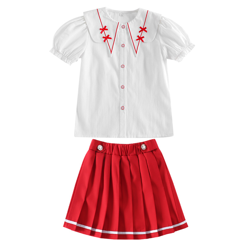 幼儿园园服夏装学院风表演服夏季小学生校服套装儿童毕业拍照班服