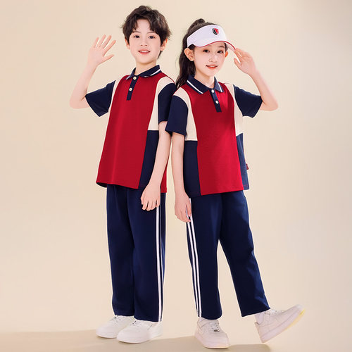 小学生校服夏季短袖长裤套装幼儿园园服儿童班服运动会开幕式服装 - 图2