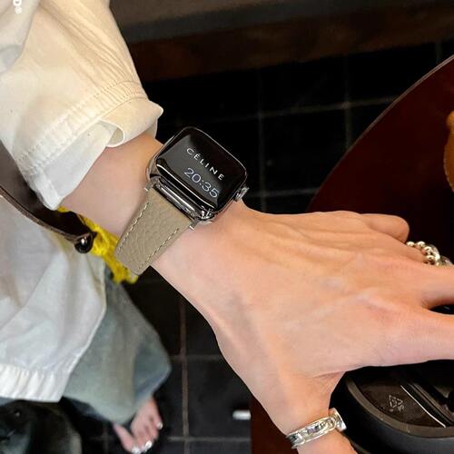 磁吸荔枝纹皮质表带适用applewatch45S10iwatchS11小米89pro红米6 - 图0