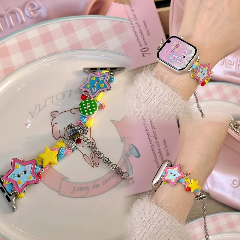 星星链条iWatch表带8夏适用苹果AppleWatch手表小米9pro红米fit43 - 图1