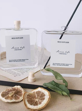 新款香薰扁瓶小口创意干花藤条家居客厅摆件室内持久留香厕所