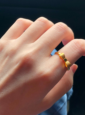 原创设计女镀金999黄戒