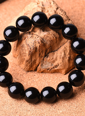 男未镶嵌民族风乌金纯黑天然