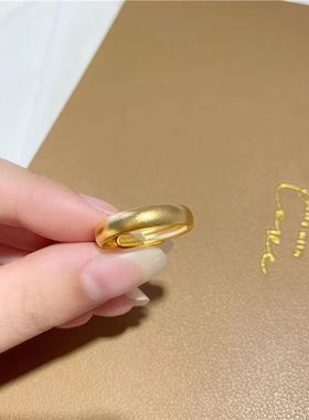 情侣绢纱日韩越南沙金戒指