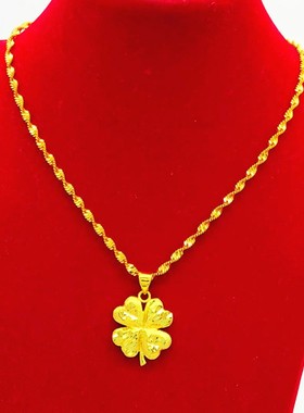 999越南不掉色花朵金项链