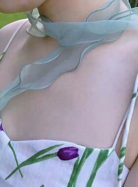 甲状腺手术遮挡纱巾项链锁骨链遮疤颈带宽边遮脖子丝巾女夏季