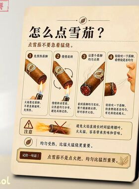 雪茄剪切方法科普相框桌面摆台雪茄吧新手品鉴知识装饰摆件新款
