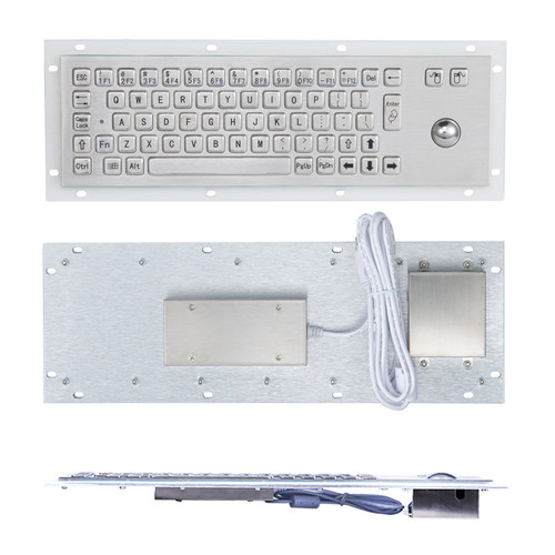 XP601金属工业键盘 金属PC键盘 轨迹球鼠标键盘 不锈钢防爆键盘 - 图1