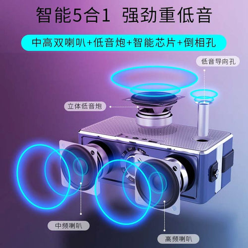 索爱S18 蓝牙音箱无线户外便携大音量高音质重低音炮3d环绕小音响 - 图1