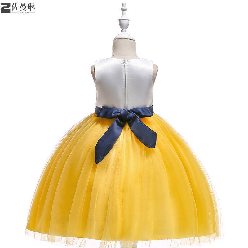 2021新款女童黄色无袖蓬蓬裙花童 佐曼琳连衣裙