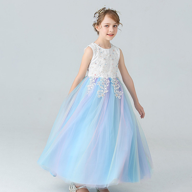 2021儿童长款婚纱礼服裙蓬蓬演出服 佐曼琳连衣裙