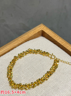 主播自留小众古法沙金新品时尚精致蕾丝泡泡金属项链手链