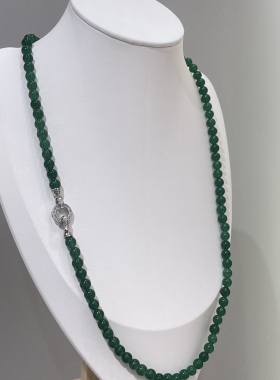 小众手工6mm绿玛瑙项链