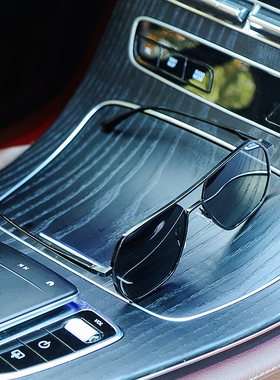 复古黄色夜视眼镜开车墨镜男士大框显脸小遮阳度假街拍偏光太阳镜