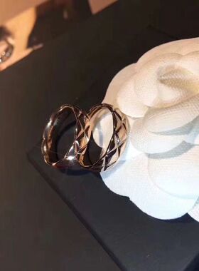 欧美风钛钢镀18k玫瑰金宽窄戒子