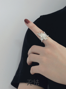 无怯纯银个性暗黑纯银时尚戒指