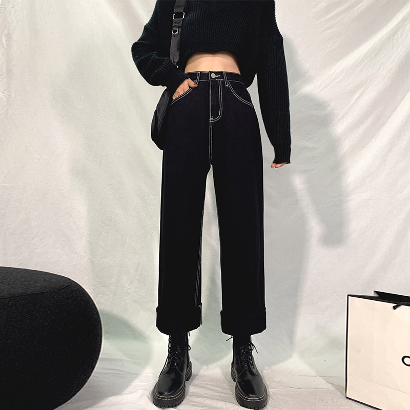 2022年春装新款直筒宽松阔腿牛仔裤 pstylejeans牛仔裤