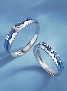 情侣s925纯银小王子与狐狸戒指