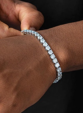 满钻网球锆石钛钢手链