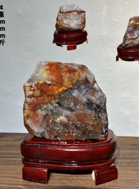 天然奇石玉石摆件南非红色石头