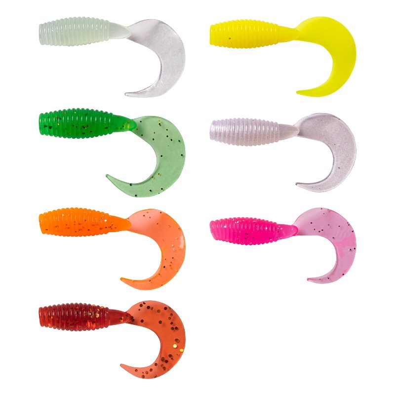 路亚根钓微物饵螺纹卷尾迷你软饵黑坑软虫铅头钩小t尾翘嘴假饵,淘宝优惠券,粉丝福利购,淘宝优惠卷