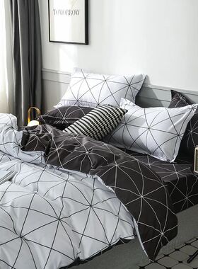 Reversible Comforter ver 3 PCS  Bedding Set Black & White Ge