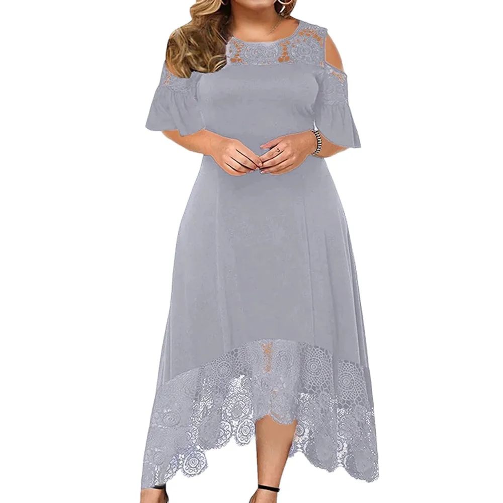 Women Summer Short Sleeve Wedding Guest Plus Size Dresses Ca - 图1