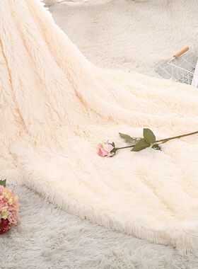 Large Flannel Throw Blanket Long Shaggy Plush Blanket for Co