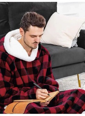 2024 Super Long Flannel Blanket with Sleeves Winter Hoodies