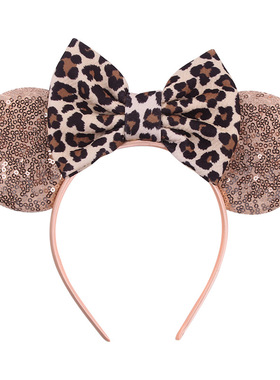 1pcs Mickey ears Leopard Bow baby hair accessories Mickey he