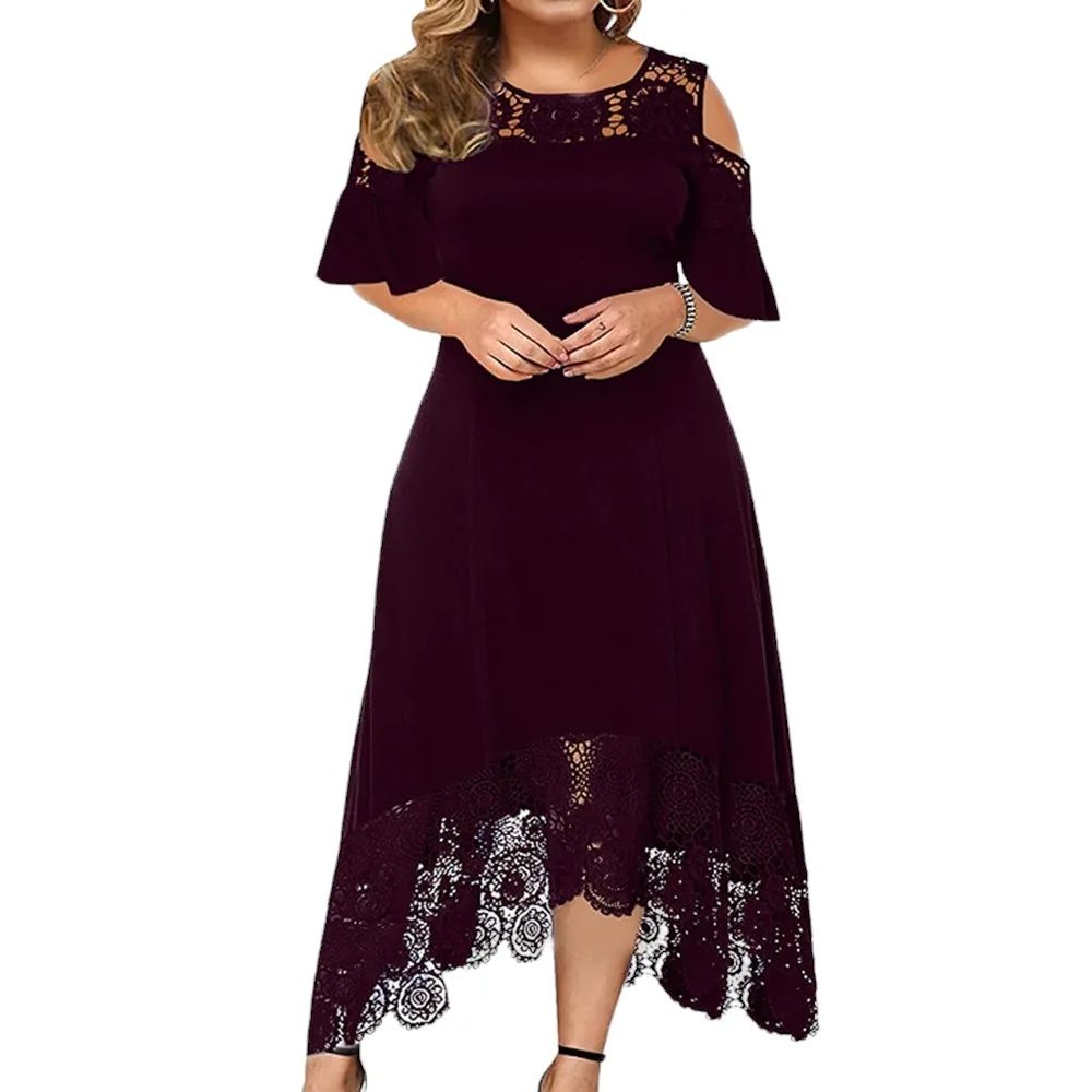 Women Summer Short Sleeve Wedding Guest Plus Size Dresses Ca - 图2