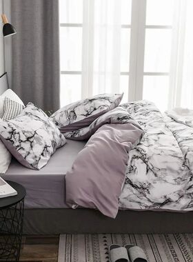 Mirco Fiber Marble Print Bedding Set Nordic Duvet ver Set Do