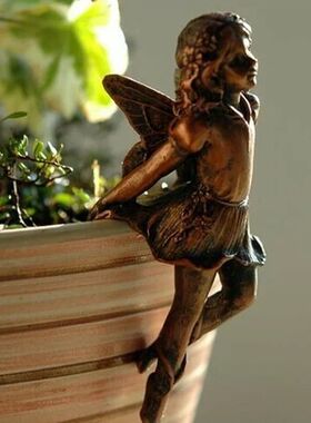 Mini Girl Hanging Cup Resin Decoration Fairy Combination Flo