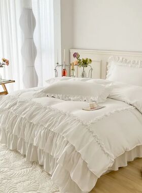 Ruffle Duvet ver Queen Twin 100%Washed Microfiber 3pcs Beddi
