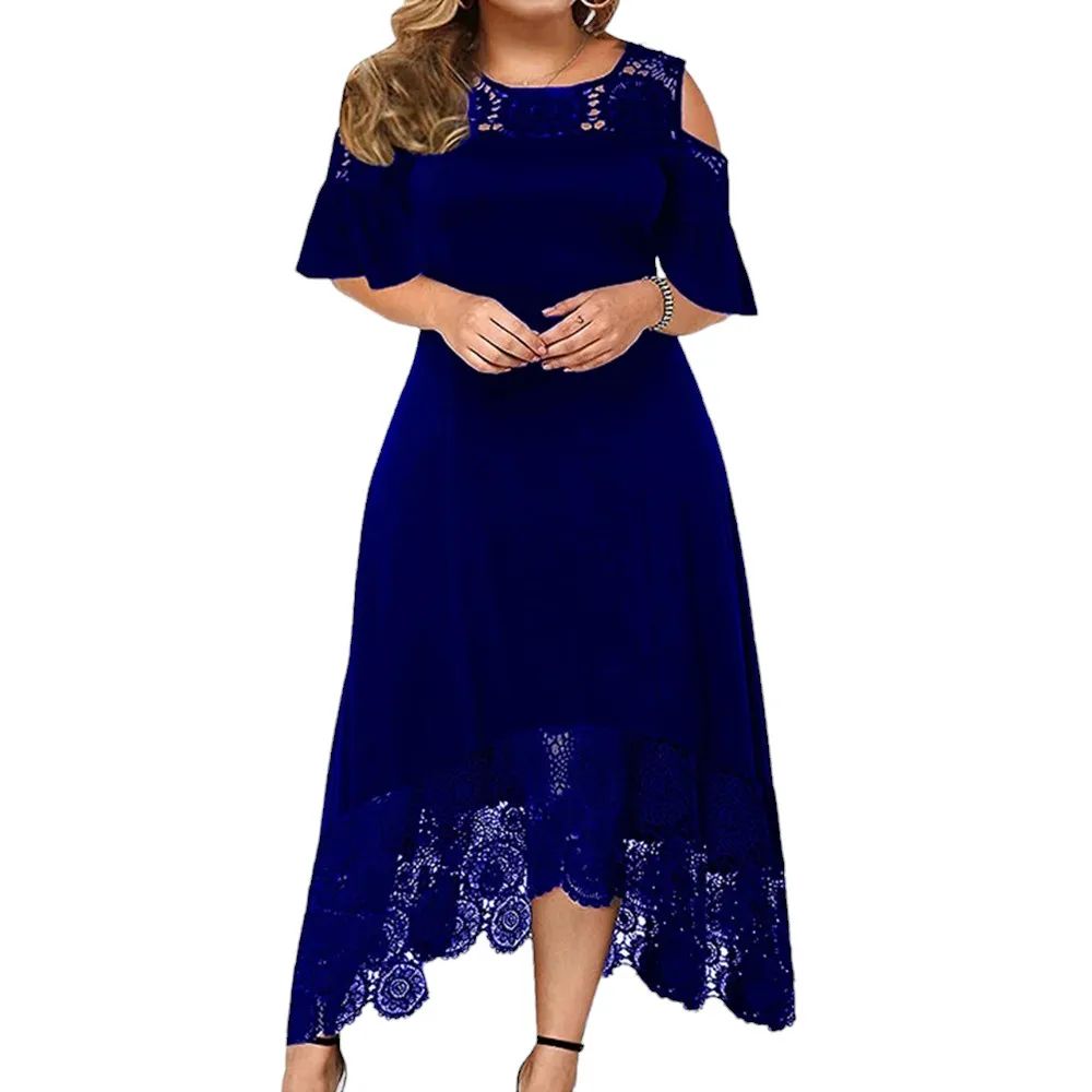 Women Summer Short Sleeve Wedding Guest Plus Size Dresses Ca - 图0