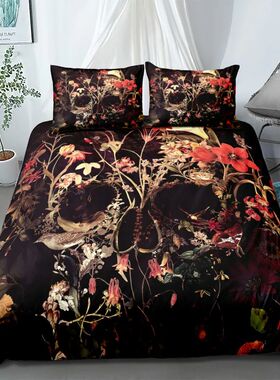 Hand Painting Crow Skull Bedding Set Single Twin Double Quee