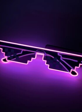 LED发光眼镜男女像素马赛克墨镜