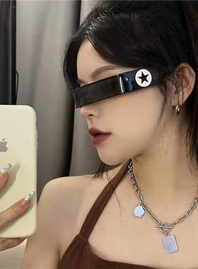 长方形科技感男女Y2K千禧墨镜女