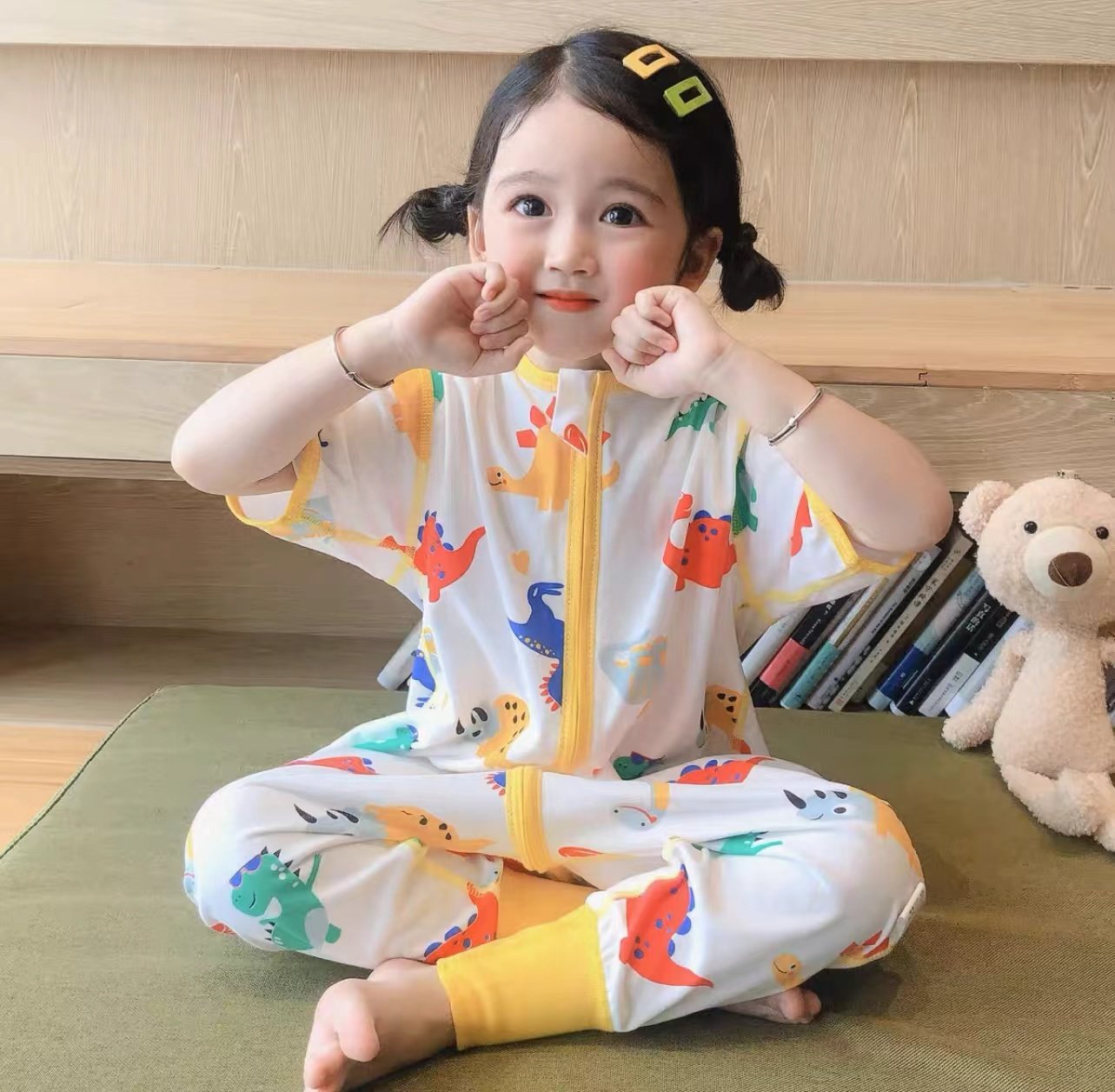 儿童连体睡衣男童夏季纯棉薄款空调服防踢连身衣女孩宝宝短袖爬服,淘宝优惠券,粉丝福利购,淘宝优惠卷