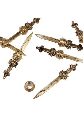 聊葫养剑葫芦配件镶口套装虎头七星剑朱砂山鬼钱小黄铜迷你剑文玩