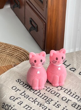 粉色可爱猫咪卡通饰品耳钉戒指盒礼盒首饰盒