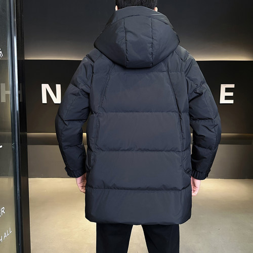 中长款羽绒服男装冬季2025新款潮牌加厚保暖帅气连帽鸭绒防寒外套 - 图3