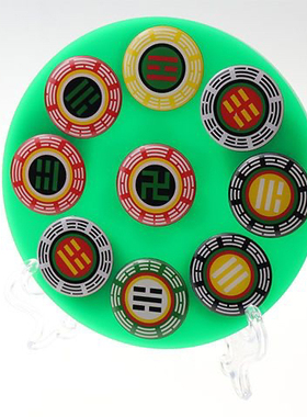 22公分黄铜版八卦太极五行盘室内装饰摆件单面盘